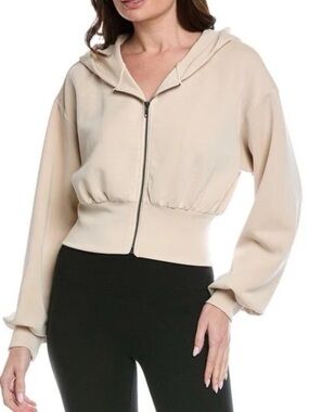 Spiritual Gangster Natural Rhya Full-Zip Hooded Jacket in Canvas - Size Large